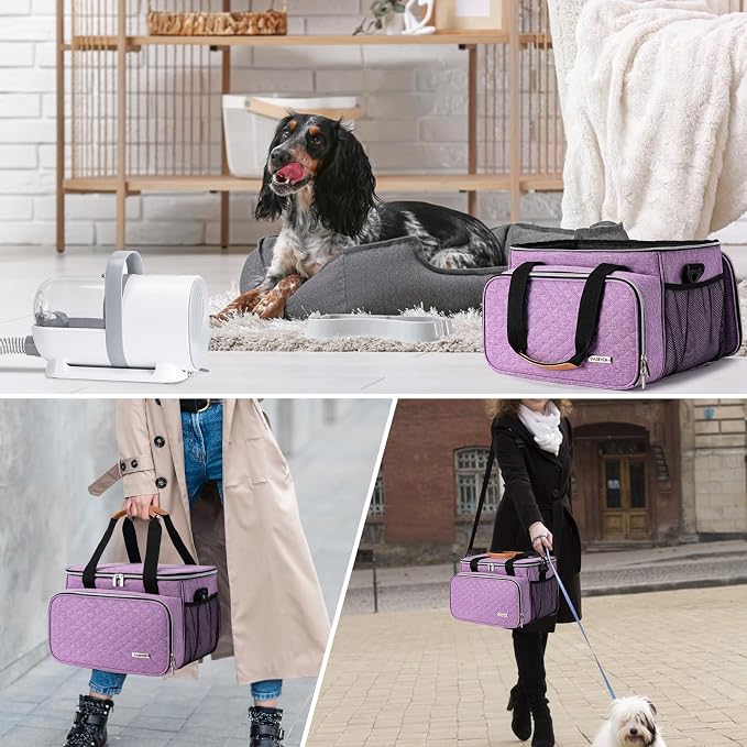 Dog Grooming Vacuum Bag, Pet Grooming Kit Bag Perfect for Dog Hair Vacuum & Grooming Tool Kit Accessories- Purple - Image 6
