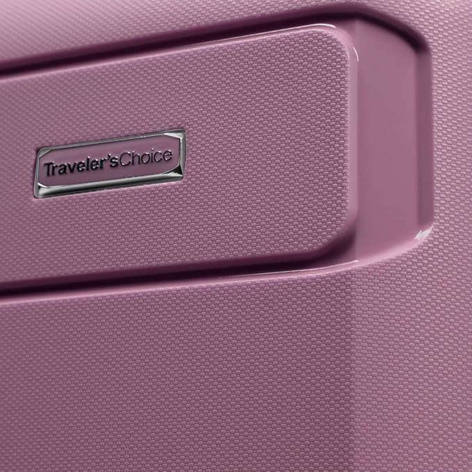 Traveler's Choice Pagosa Hardshell Expandable Luggage with Spinner Wheels, Mauve, 22-Inch Carry-on - Image 9
