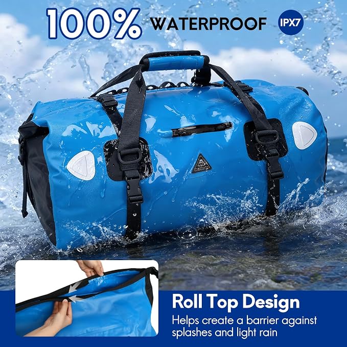Haimont Waterproof Duffel Bag Roll-top Dry Duffel Bag with Quick-fixed Straps for Motorcycling, Rafting, Boating, SUP, Kayaking, Travel, 50L/70L - Image 2