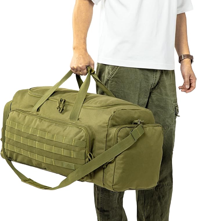 APRILBAY Super Quality 60L Large Duffel Travel Bag Luggage Foldable Bag Cargo Sport Gear Equipment Skiing Hardware Bag Heavy Duty& Durable(Dark Green) - Image 9