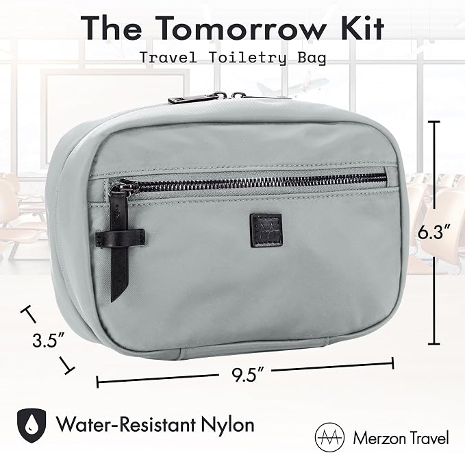 The Tomorrow Kit, Hanging Toiletry Bag with Dual Compartments Organized Travel Toiletry Organizer with Hook Closure Made from Sturdy Water Resistant Nylon HNG-732-SLV Silver - Image 2