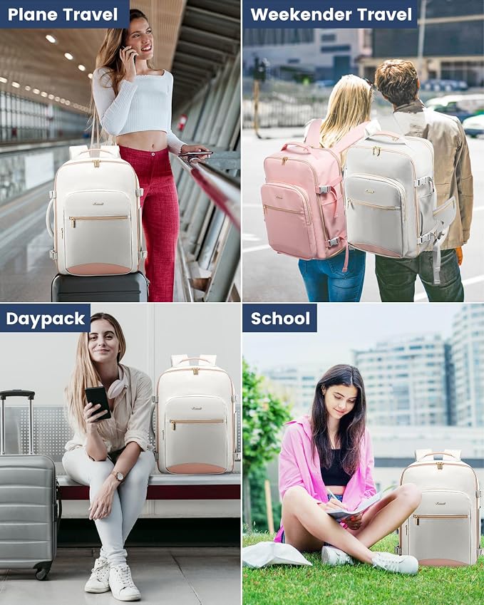 LOVEVOOK 40L Travel Backpack with Waist Strap,Flight Approved Carry on Backpack,Waterproof Personal Item Travel Bag,TSA Carry on Luggage Suitcase Travel Essentials,Gifts for Women & Men,fit 17" Laptop - Image 6