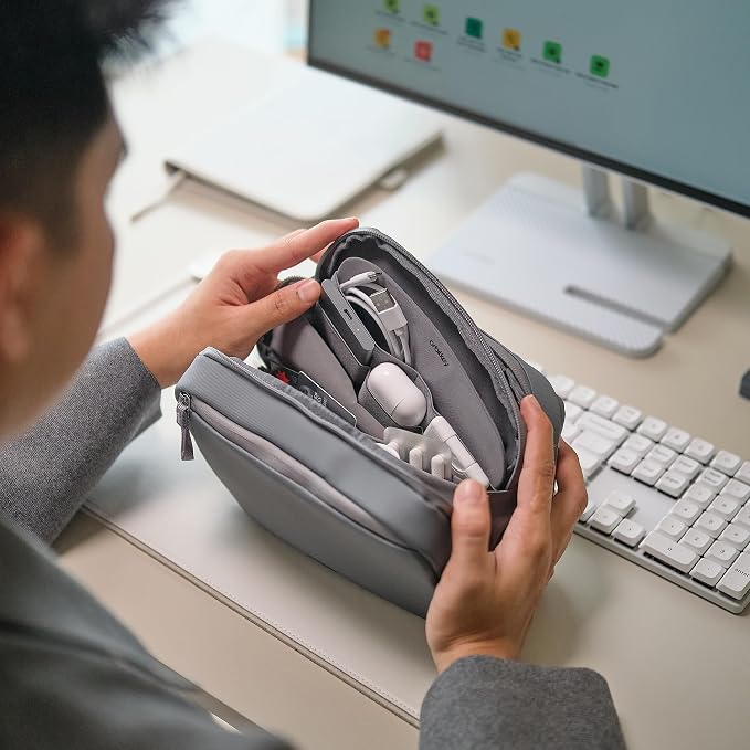 Orbitkey 2-in-1 Tech Accessory Pouch with Detachable Slim Sleeve – Travel Electronics Organizer for Cables, Chargers, Earbuds, Power Bank – Compact Gadget Bag & Portable Tech Storage Case (Graphite) - Image 6
