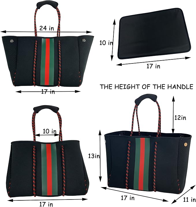 QOGiR Neoprene Multipurpose Beach Bag Tote with Inner Zipper Pocket … … … … - Image 7