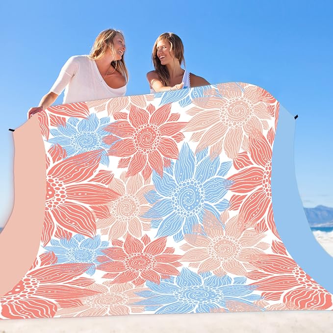 HIHOHO Beach Blanket Waterproof Sandproof Extra Large Beach Mat 79" X 83"/120"x108"for 1-8 Adults Quick Drying Durable Outdoor Picnic Mat for Beach Travel Camping Hiking - Image 6