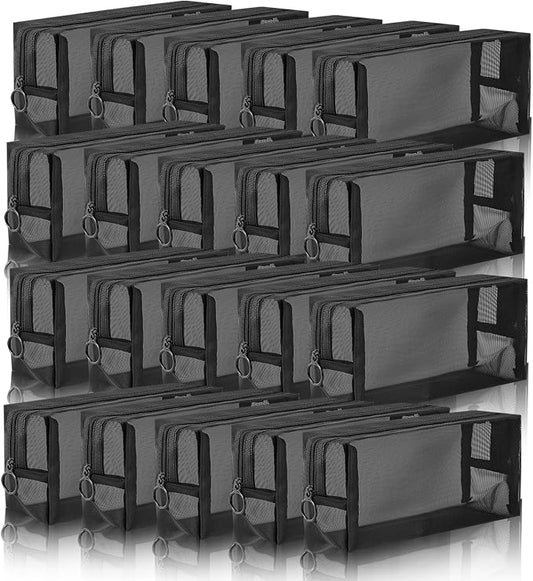 Unoutur 20 Pieces Mesh pouch, Mesh Makeup Bag Portable Makeup Pouch Travel Toiletry Bag for Makeup Organizer Home Office Travel Accessories, Mesh Cosmetic Bag with Zipper by Unoutur