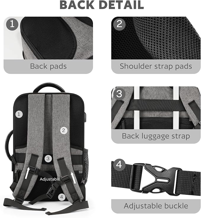AUROTIER Barber Bag with Insulated Pocket, Portable Backpack for Clippers and Supplies, Travel Hairstylist Smart Bag, Hairdresser Case, Water-resistant, Grey - Image 8