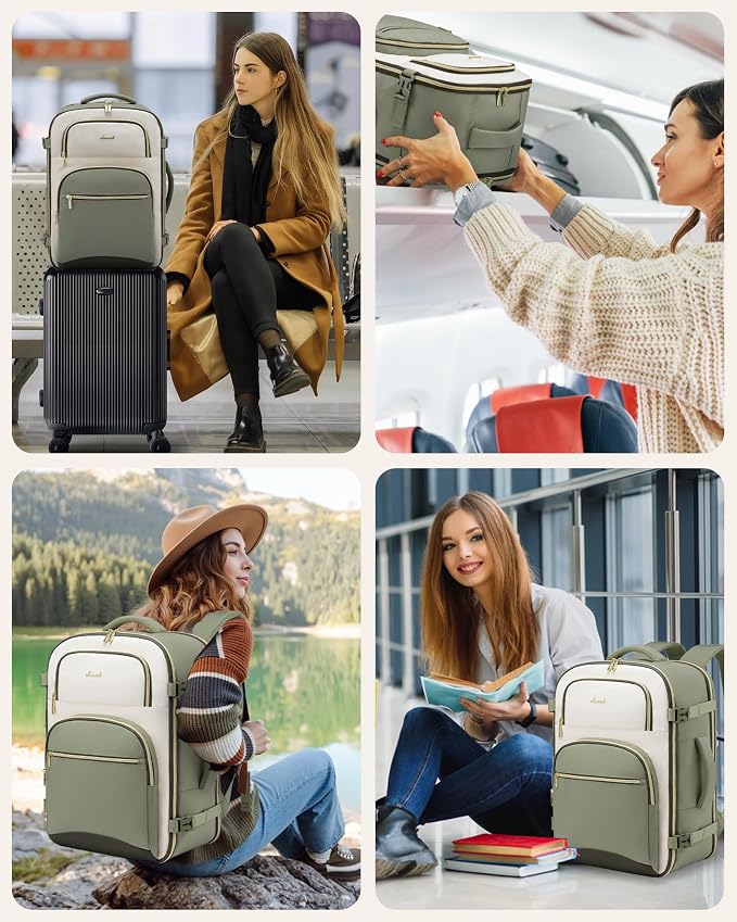 LOVEVOOK Travel Essentials Carry on Backpack 50L Travel Backpack for Women Men,Waterproof TSA Personal Item Travels Bag Airline Flight Approved,Large Carry on Luggage Laptop Backpack with Packing Cube - Image 7