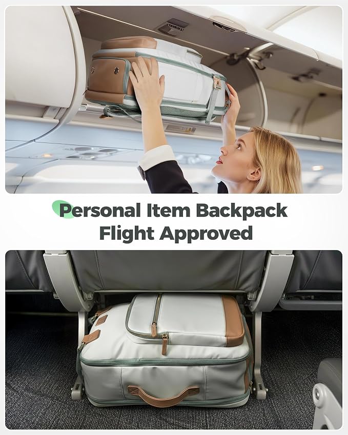 MATEIN HER 18x14x8 Personal Item Backpack with Detachable Shoe Compartment | TSA Approved, Underseat Backpack, Carry on Travel Weekender Bags for Women, Water Resistant, Fits 15.6" Laptop Sleeve - Image 6