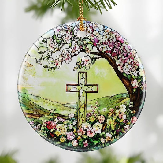 Cross Ornament, Christmas Ornament – Christmas Tree Decor, Holiday Decoration, Stocking Stuffer, Christian Gifts, Religious Gifts, Festive Gift Idea, Gifts for Christians, Friends, and Family
