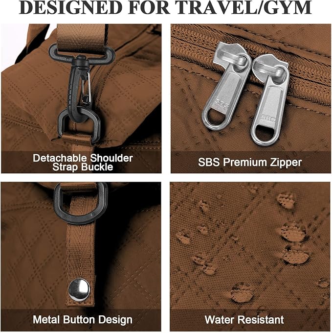 Travel Duffel Bag, Carry On Overnight Weekender Bags for Women | Travel Bag with Wet Pocket & Trolley Sleeve, For Spirit Airlines 18x14x8 Personal Item Bag - Image 7