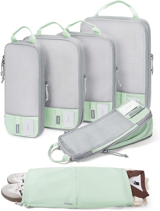 BAGSMART 6 Set /4 Set/2 Set Compression Packing Cubes for Travel, Lightweight Luggage Organizer Bags, Durable Space Saver Bags Travel Essentials by BAGSMART