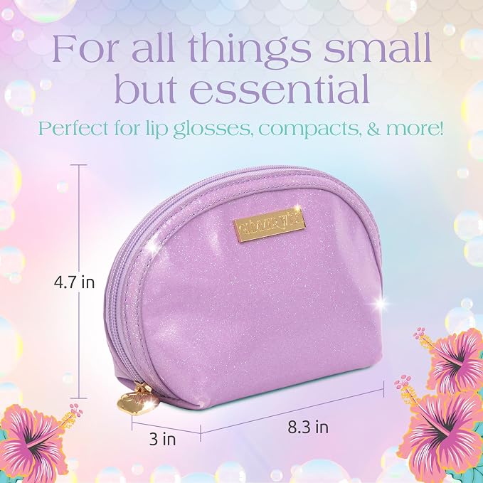 Glimmer Wish Mermaid Lavender Pearl Pouch, Trendy Mini Pouch, Clutch, or Coin Purse for your Tiny Treasures, Gifts for Teens and Girls, 8.3 x 3 x 4.7 in - Image 5
