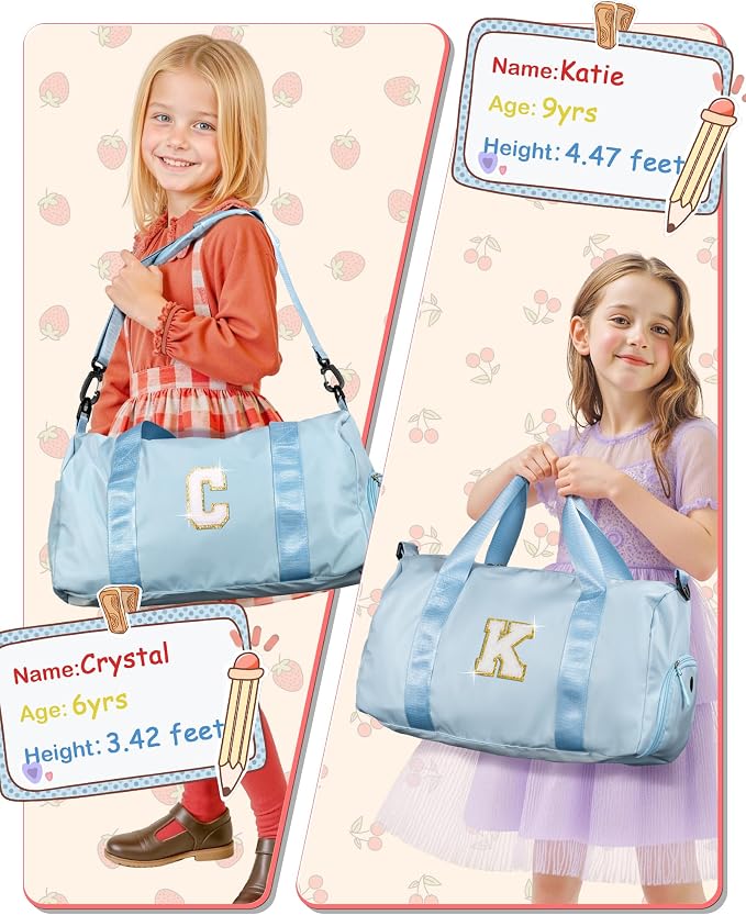 Gifts for Daughter-Girl Gym Bag with Shoe Compartment, Kid Personalized Weekender Overnight Bags, Initial Travel Tote with Makeup Pouch, Gift for Granddaughter Sister Niece (Letter H) - Image 6