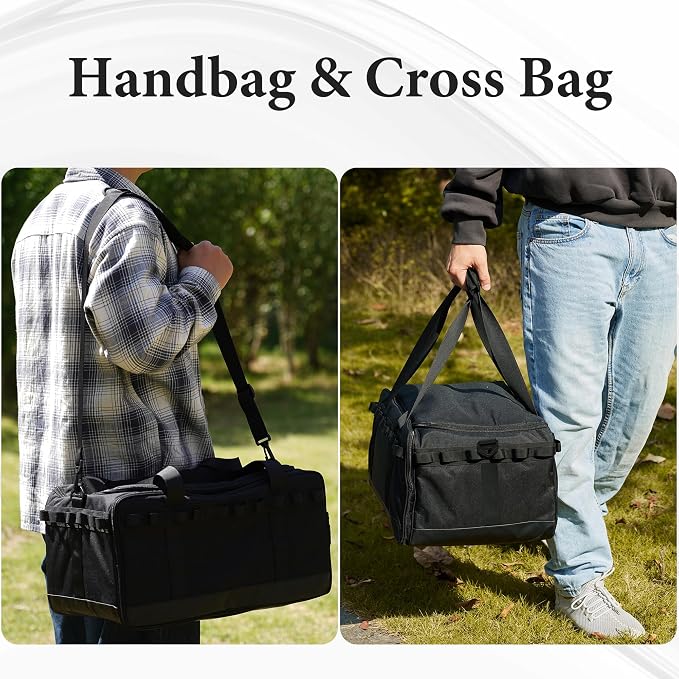 COOZMENT 35L Multi-functional Duffle Bag, Waterproof Shoe & Picnic Camping Organizer, 3 Adjustable Dividers for Travel, Sports, GYM - Image 2
