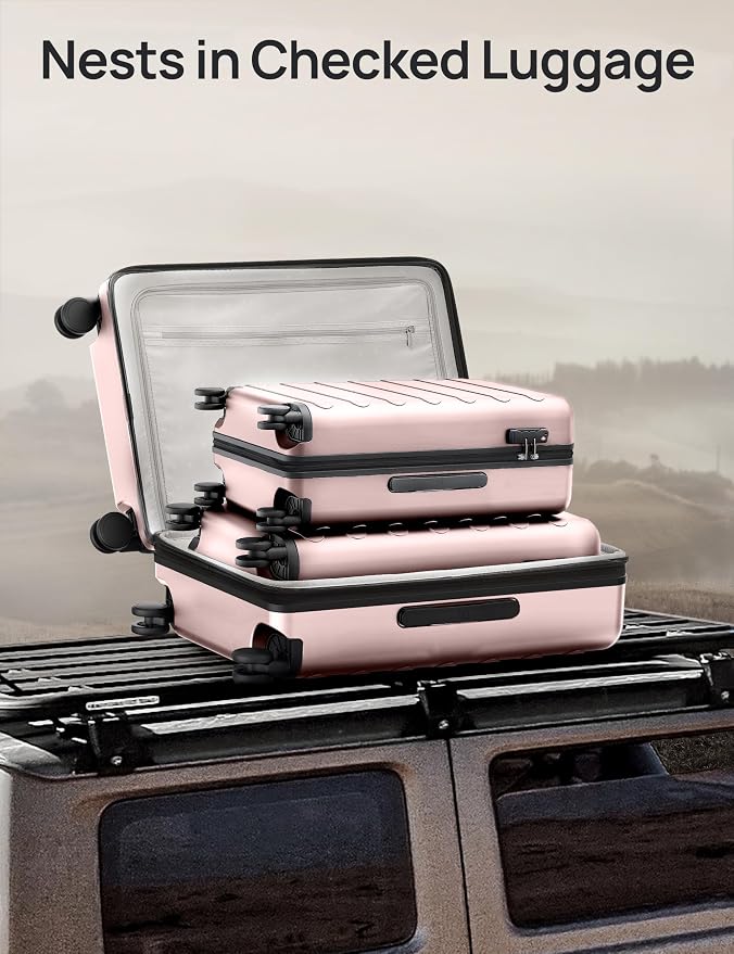 NINETYGO Large Checked Luggage 28 Inch, Checking In Luggage with Smooth Spinner Wheels, Expandable, Hard Shell PC Suitcase, Lightweight Travel Luggage, TSA Approved (Pink, Rhine Max) - Image 7