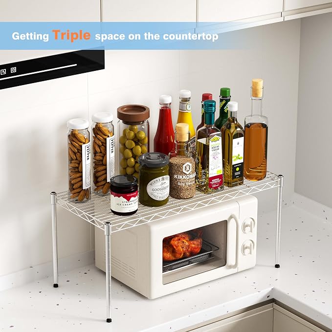 1-Tier Wire Shelf Rack,30" Wx14 Dx17 H,Single Metal Shelves Rack,Height Adjustable Metal Wire Shelving Unit and Storage for Kitchen,Cabinet,Countertop,Under-Sink,Closet,Pantry,Studio - Image 4