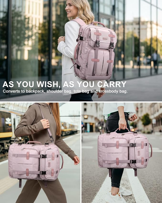 PIJUSHI Travel Backpack for Women, 3-In-1 Convertible Bag with Multi-Pocket | Carry On Luggage Duffle with 16" Laptop Compartment, Anti-Theft Back Pocket, USB Port for Daily, Airport - Image 2