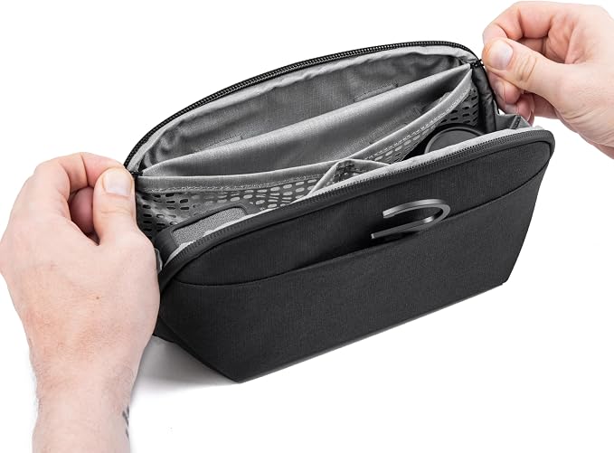 Peak Design Small Wash Pouch, Black, Weatherproof Travel Toiletry Bag, Upright or Hanging Toiletry Kit with Pockets, Magnetic Toothbrush Pocket, Wide UltraZip Opening, Toiletry Bag for Men and Women - Image 4