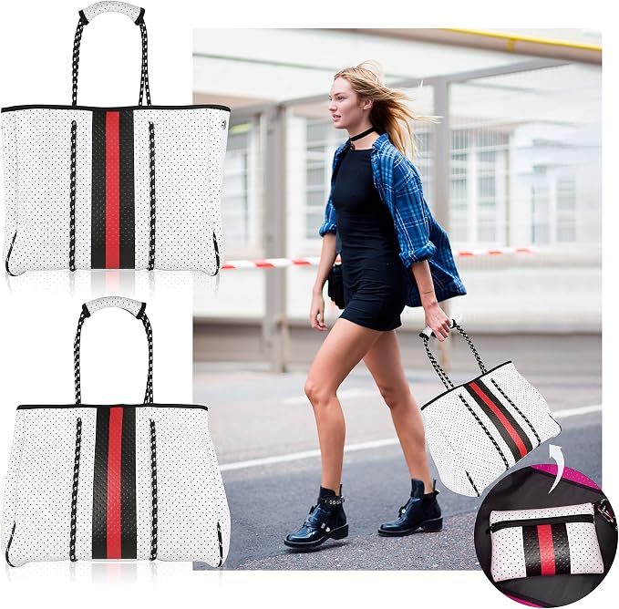 QOGiR Neoprene Multipurpose Beach Bag Tote with Inner Zipper Pocket … … … … - Image 6
