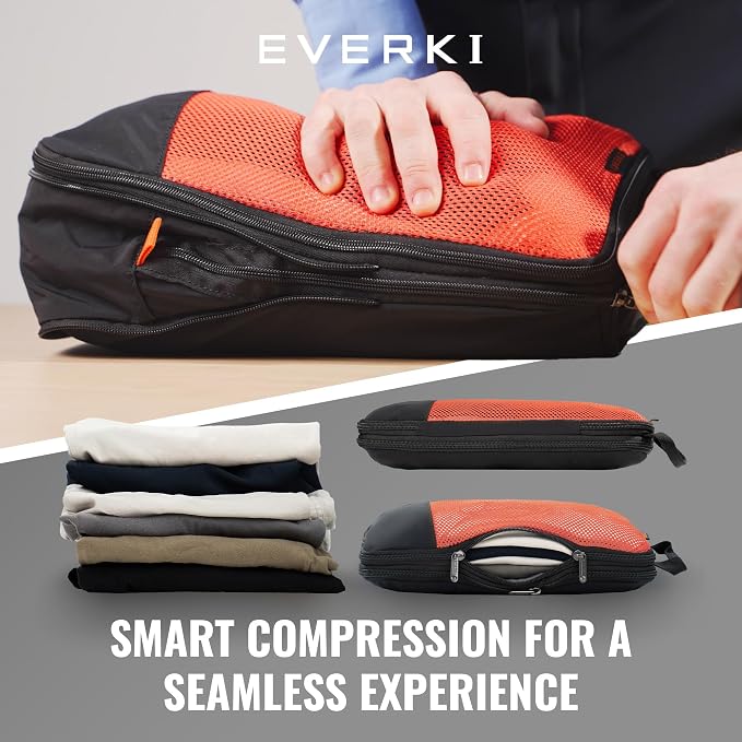 EVERKI Compression Packing Cube – 9L Lightweight Compressible Mesh Packing Cubes for Travel, Durable & Compressed Travel Organizer for Luggage, Backpack & Suitcase, Premium Compression Bags, Medium - Image 4