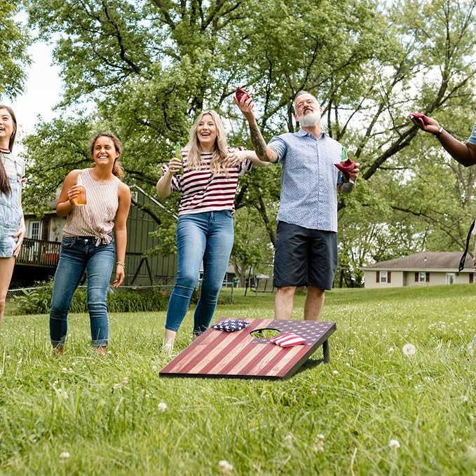 Cornhole Set 4x2 and 3X2 Regulation Size Corn Holes Sets with Carrying Bags & 8 Bean Bags Cornhole Boards Bean Toss Games for Adults Family Outdoor Beach Lawn Outside Backyard Games - Image 2