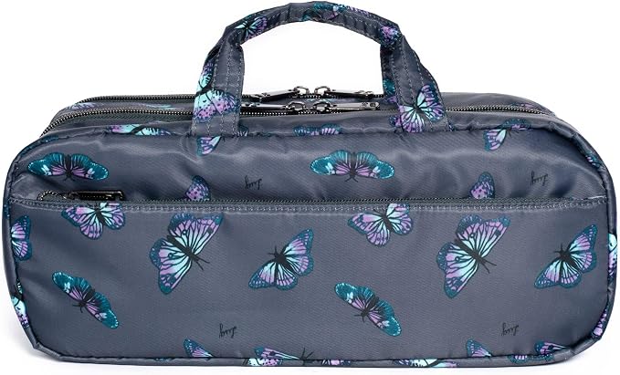 Lug Flatbed Slim Cosmetic Case for Women – Travel Toiletry Organizer with Multiple Compartments, Lightweight Water-Resistant Polyester – Resort Black - Image 8