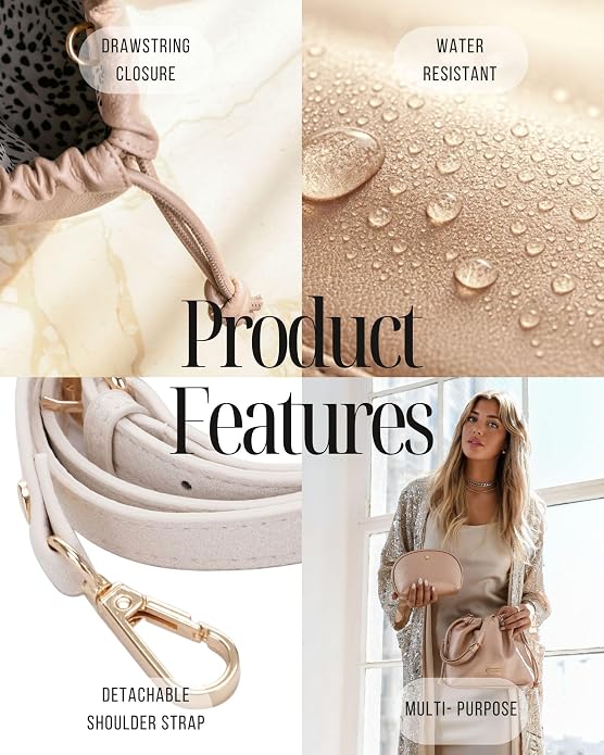 Mali+Lili Lola Beauty Bag Duo, Makeup Bag Travel Cosmetic Bag Set of 2, Vegan Leather Purse Crossbody Bags for Women and Girls, Cute Makeup Pouch, Travel Pouch, Crossbody Purses for Women | Duo - Image 4