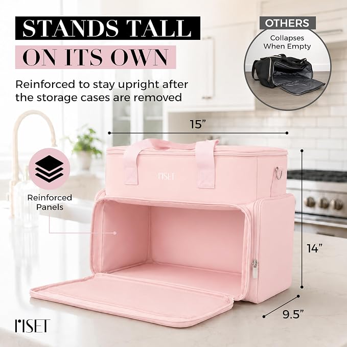 Nail Polish Organizer Case - Structured Spill-Proof Travel Bag with Reinforced Stitching, Strong Zippers, Removable Dividers - Extra Large Manicurist Storage Box in Luxury Gift-Ready Packaging - Pink - Image 4