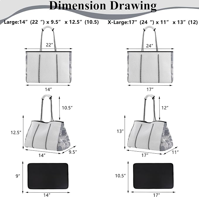 QOGiR Neoprene Multipurpose Beach Bag Tote with Inner Zipper Pocket … … … … - Image 4