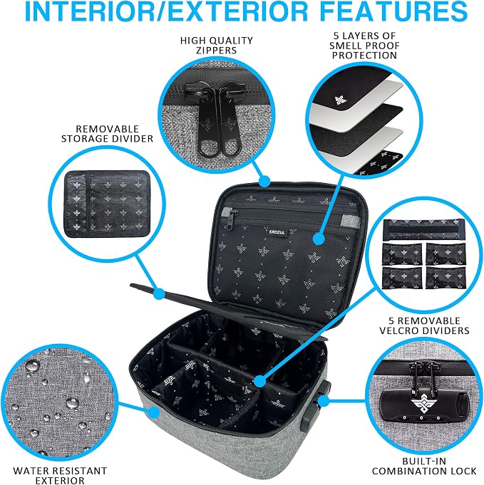 Exodus Storage Travel Bag with Combination Lock Water Resistant Organizer Case + Bonus Gifts (Black) - Image 3
