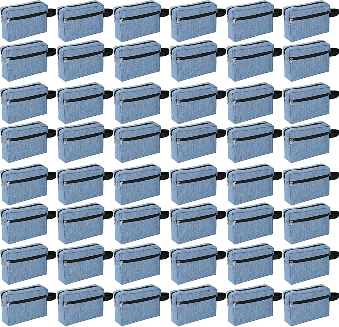 48 Pcs Travel Toiletry Bag for Men Women Bulk Large Water Resistant Shaving Bag Hanging Cosmetic Bag Makeup Travel Pouch Foldable Toiletry Organizer (48, Light Blue) by Home