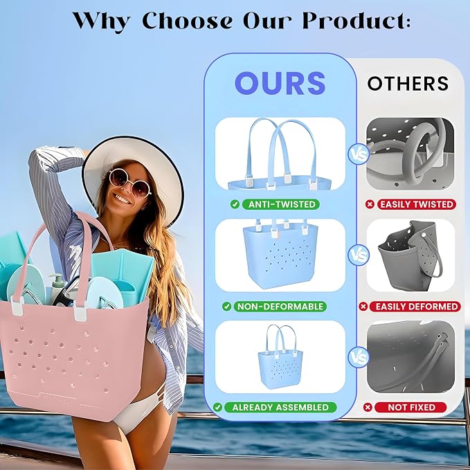 Extra Large Rubber Tote Bag for Beach, Pool, Boat. Waterproof, Lightweight- Parent - Image 7