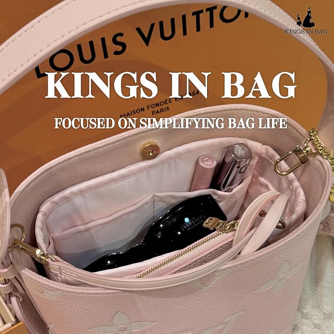Purse Organizer for LV All In BB, Pink | Tailored Fit, Multiple Pockets, Lightweight Satin, Purse Essentials, Ideal for Travel, Shopping, and Daily Use - Image 2