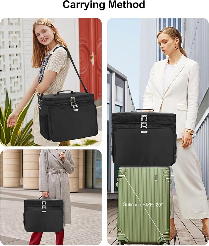 Relavel Hair Tools Travel Bag Hairstylist Traveling Bag Dual Layer Hairdresser Cosmetology Bag Storage Organizer Case for Hair Stylist Essentials, Barber Accessories with Adjustable Dividers - Image 4