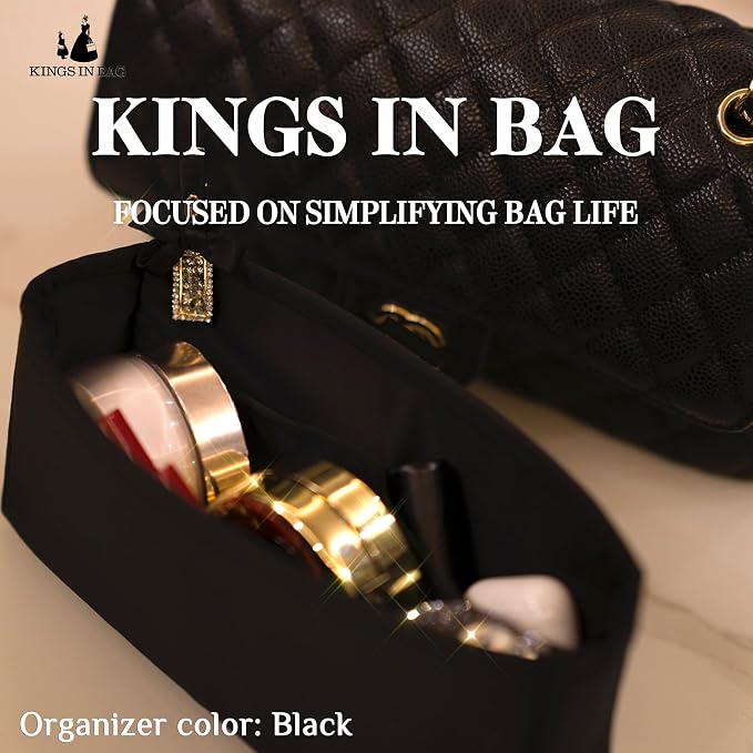 Purse Organizer Insert, Silky-Soft Lightweight Design, Multi-Pocket, Keeps Bag Organized & Protects Interior, Fits Chanel Classic Flap Maxi, Ideal for Travel & Daily Use(Black, CF Maxi) - Image 2