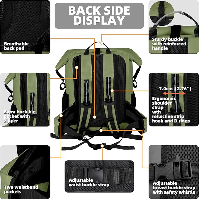 MORXPLOR Dry Bag Waterproof,5L/10L/20L/30L/40L/55L Roll Top Dry Bag Backpack with WaterProof Phone Case for Swim,Kayak - Image 5
