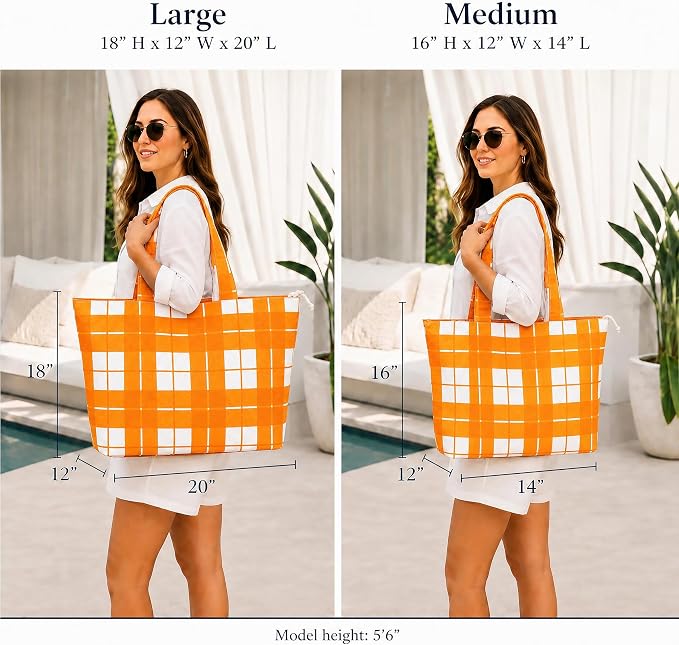 Salt Earth XL Beach Tote Bag for Women – XL Travel Tote with Zipper & Pockets, Oversized Canvas Pool Bag, Weekender Carry-On - Image 2
