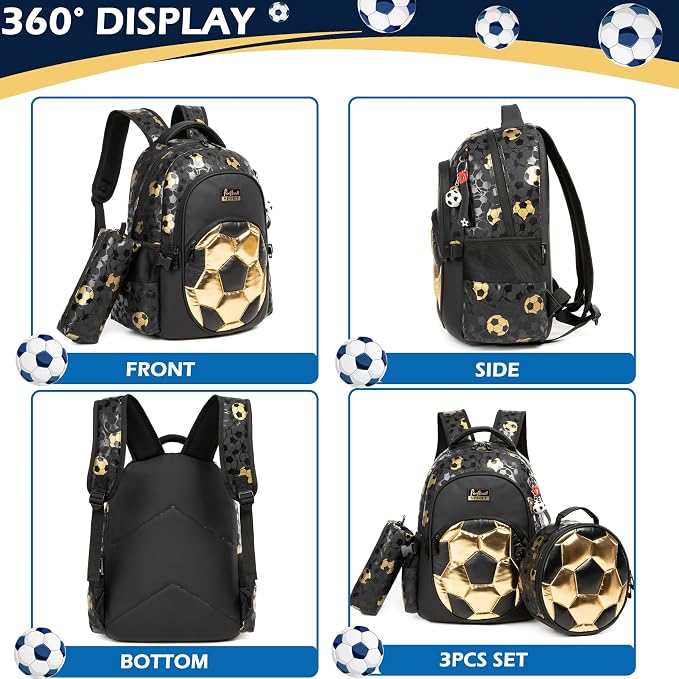 Boys' School Backpack with Lunch Box and Pencil Case - Ideal for Teens and Middle School Students - Image 4
