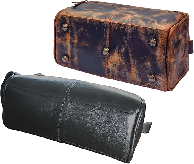 jaald Personalized Genuine Leather Toiletry Bag for Men - Dopp Kit Gift with Embossing Options, Ideal Birthday, Anniversary, Wedding, Father & Groomsmen Gift, Travel bag, Shaving bag - Image 7