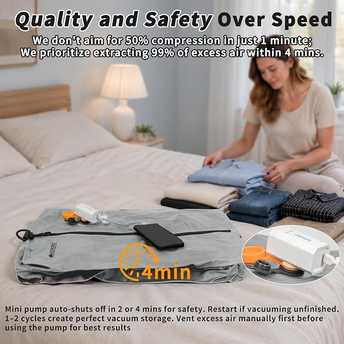 Upgraded Vacuum Bag for Travel, Professional IPX8 Waterproof Reusable Vacuum Compression Bags for Travel Suitcases, Durable Space Saver Bag - Image 5