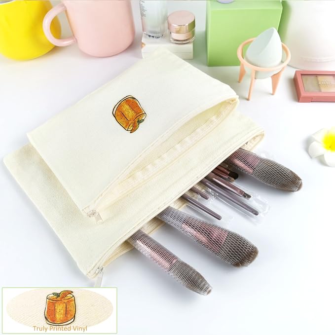 Koolmox Canvas Zipper Pouch, 40 Pack Bulk Cosmetic Bags Embroidery Bag Blank for Tie Dye, Marker, Circuit Projects, Christmas Gifts, Travel Bags for Pen Pencil Zipper Pouch. - Image 3