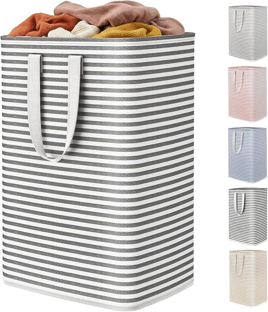 Lifewit 1 Pack Laundry Basket 80L Each, Collapsible Clothes Hamper with Reinforced Handles, Freestanding Waterproof Design for Bedroom and Laundry Room, Black 80L Total by Lifewit