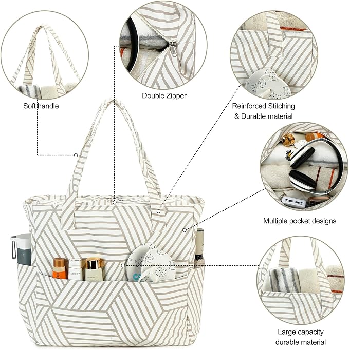 Bluboon Waterproof Beach Tote Pool Bags for Women Ladies Extra Large Carry On Bag With Wet Compartment for Weekender Travel - Image 4