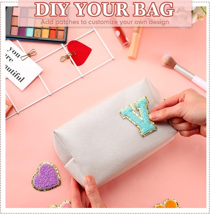 Kigeli Aesthetic Makeup Bags PU Leather Cosmetic Pouches Waterproof Plain Toiletry Bags Makeup Pouches Bulk for Women Party Gift Travel Storage Organizer(Ivory White,7.1 x 2.8 x 4.3 in) - Image 4