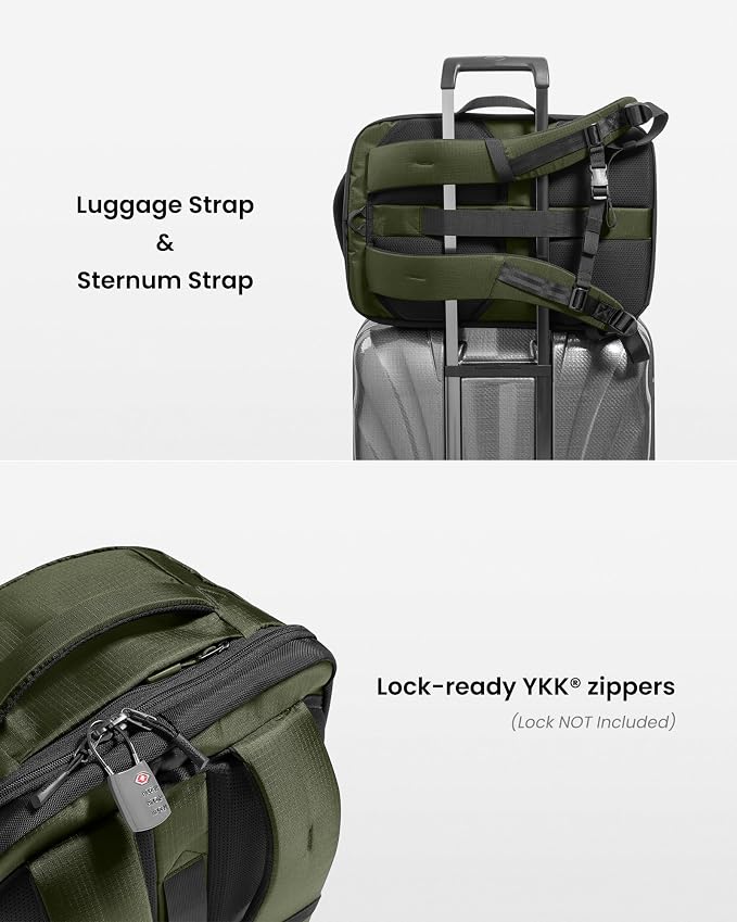 tomtoc 28/40L Travel Backpack, TSA Carry On/Personal Item Bag Flight Approved, Water-resistant Carry on Luggage, PFAS Free - Image 9