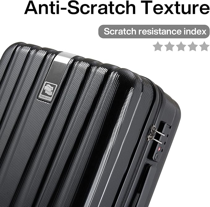 Hanke 14 Inch Underseat Carry On Luggage with Wheels Hard Shell Suitcases Carry On Bag Lightweight Small Mini Suitcase Tsa Luggage for Travel.（Jet Black） - Image 7