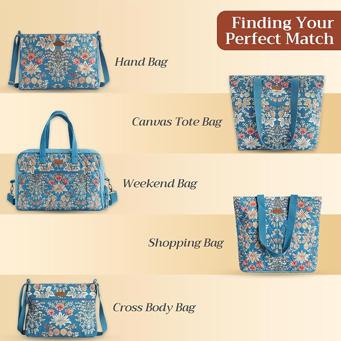 Maison d' Hermine Backpack for Women Men Cotton Shoulder Multipurpose Rucksack with Small Pouch Lightweight Multi Pocket Bag for Travel Work Beach Perfect for Spring Summer (Marquise - Blue) - Image 8