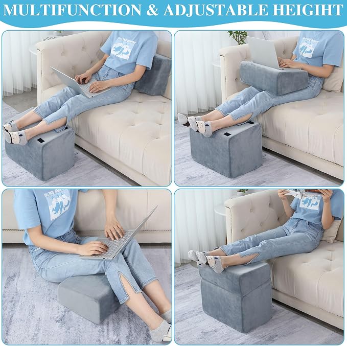Under Desk Foot Rest, ROYALAY Ergonomic Office Footrest with 3 Adjustable Heights, High-Density Memory Foam Leg Rest for Home, Travel, Airplane with Washable Cover - Image 5