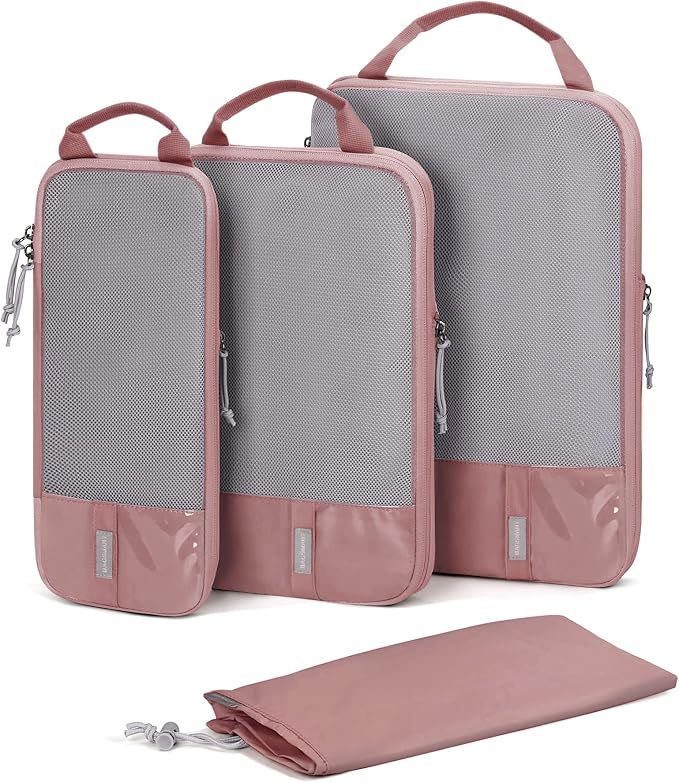 BAGSMART 6 Set /4 Set/2 Set Compression Packing Cubes for Travel, Lightweight Luggage Organizer Bags, Durable Space Saver Bags Travel Essentials by BAGSMART